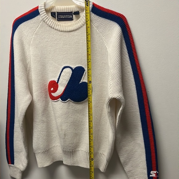 Vintage STARTER Montreal Expos Knit Sweater Crewneck - Picture 7 of 10
